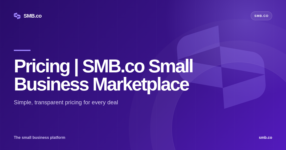 Pricing | SMB.co Small Business Marketplace